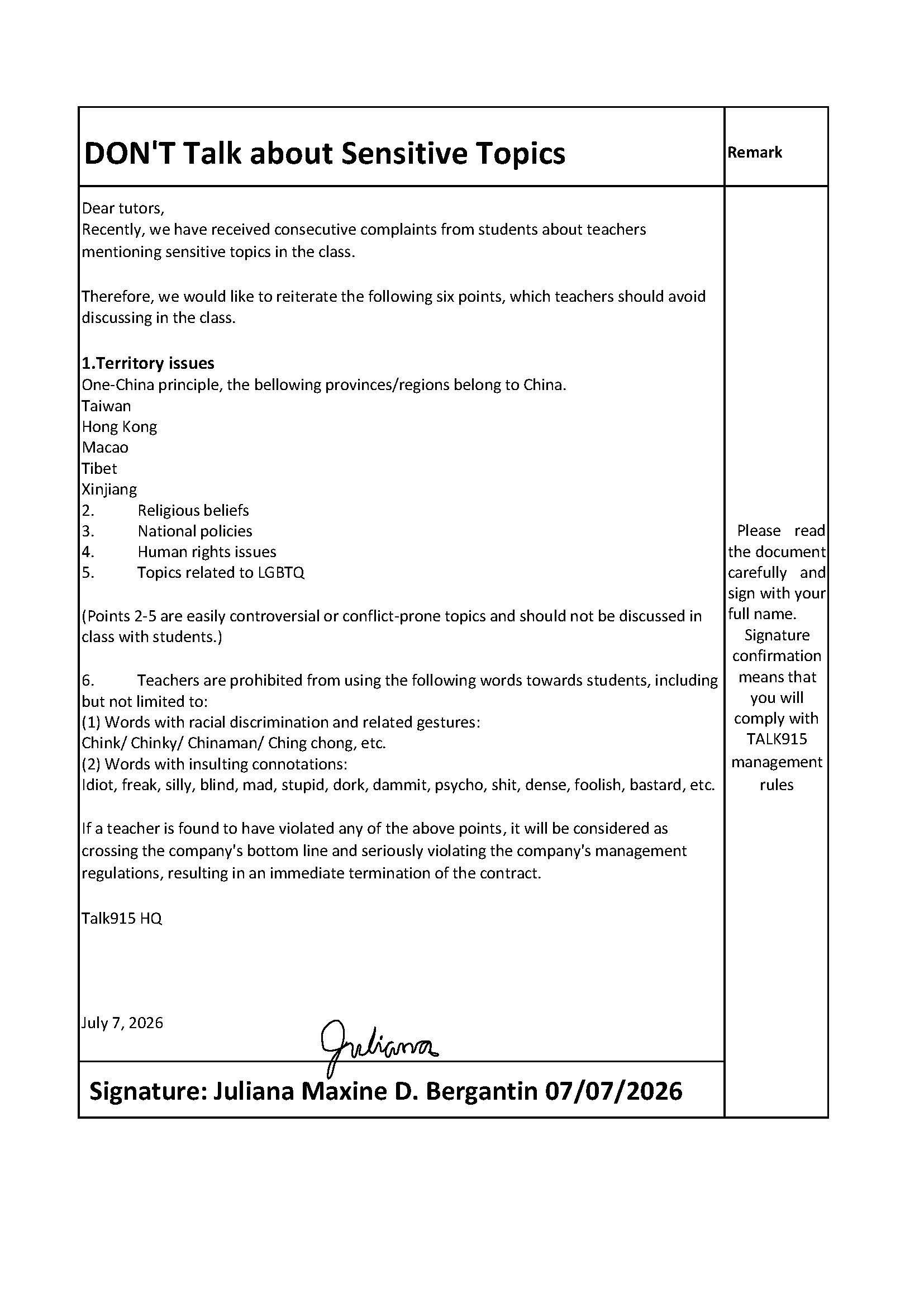 Completed job proof